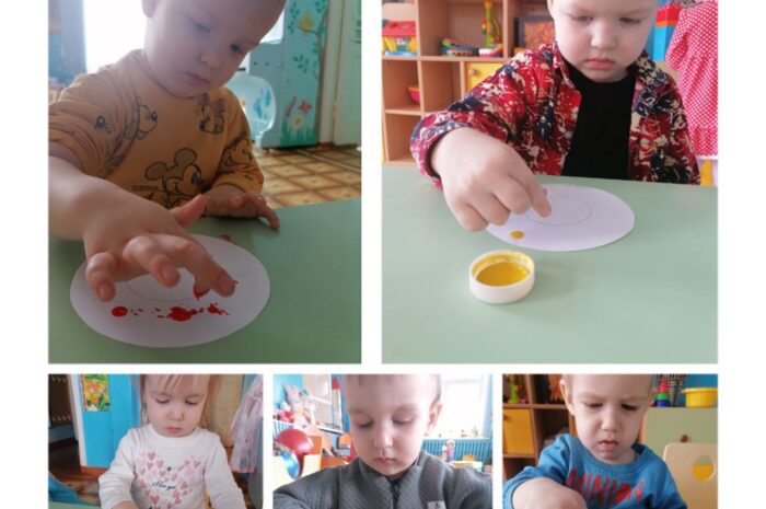 Разноцветные тарелочки